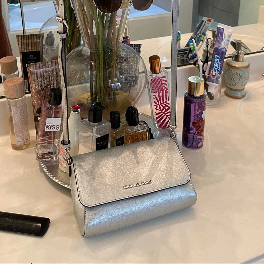 Michael Kors Silver Crossbody Bag